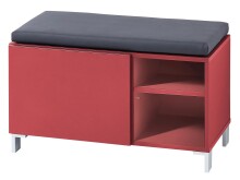 Sitzbank >Redditch< in Rot aus Kunststoff - 80x48x39cm (BxHxT)