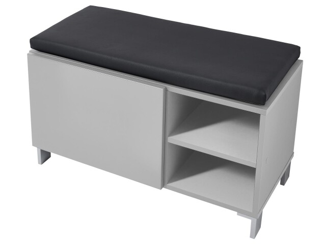 Sitzbank >Redditch< in Lichtgrau aus Kunststoff - 80x48x39cm (BxHxT)