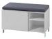 Sitzbank >Redditch< in Lichtgrau aus Kunststoff - 80x48x39cm (BxHxT)