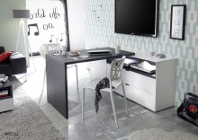 Sideboard >Shayla III< in Weiß matt Lack - 240x77x41cm (BxHxT)