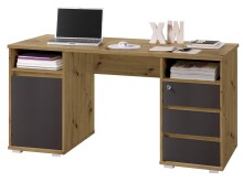 Schreibtisch >Flinn< in Artisan Eiche Nachbildung -...