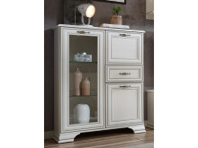 Highboard >Valeria< in Used White aus Glas -...