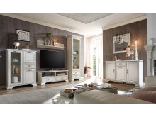 TV-Board >Valeria< in Used White - 130x51x38cm (BxHxT)