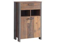 Schuhschrank >Celon< in Old Wood Vintage - 67x105,5x41,6cm (BxHxT)