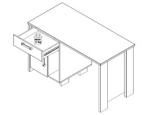 Schreibtisch >Celon< in Old Wood Vintage - 126,5x73,5x60cm (BxHxT)