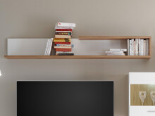 Wohnwand >Natalie< in Weiß aus Glas - 265x192x42cm (BxHxT)