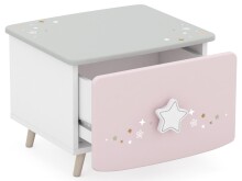 Nachttisch >Savannah< in Weiß aus MDF - 44,4x33,7x38,8cm (BxHxT)