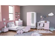 Nachttisch >Savannah< in Weiß aus MDF - 44,4x33,7x38,8cm (BxHxT)