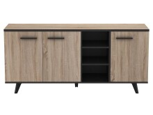 Sideboard >Waco< in Sonoma-Eiche aus Kunststoff - 160.7x73.3x43.9cm (BxHxT)