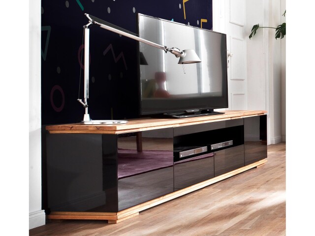 TV-Board >Charleston< in Asteiche aus Massivholz - 202x54x40cm (BxHxT)