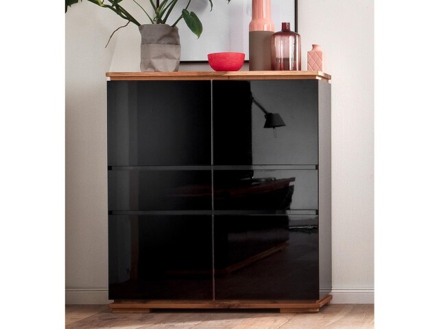 Highboard >Charleston< in Asteiche aus Massivholz - 102x115x40cm (BxHxT)