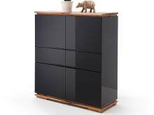 Highboard >Charleston< in Asteiche aus Massivholz - 102x115x40cm (BxHxT)