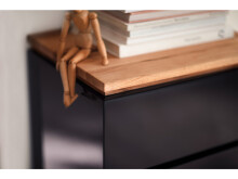Highboard >Charleston< in Asteiche aus Massivholz - 102x115x40cm (BxHxT)