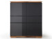 Highboard >Charleston< in Asteiche aus Massivholz - 102x115x40cm (BxHxT)