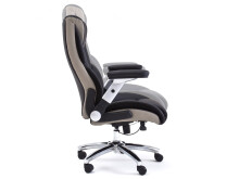 Chefsessel >Rayleigh< in Schwarz Beige aus Metall - 78x116x79cm (BxHxT)