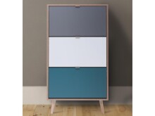 Schuhkipper >Visby< in Sonoma-Eiche - 70x127x24cm...