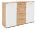 Sideboard >Jacklin< in Artisan Eiche Weiß - 120x85x35cm (BxHxT)