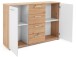 Sideboard >Jacklin< in Artisan Eiche Weiß - 120x85x35cm (BxHxT)