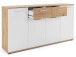 Sideboard >Jacklin< in Artisan Eiche Weiß - 160x85x35cm (BxHxT)