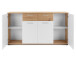 Sideboard >Jacklin< in Artisan Eiche Weiß - 160x85x35cm (BxHxT)