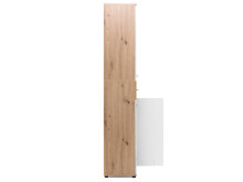 Schuhschrank >Jacklin I< in Artisan-Eiche Weiß - 70x185x35cm (BxHxT)