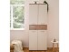 Schuhschrank >Jacklin I< in Artisan-Eiche Weiß - 70x185x35cm (BxHxT)