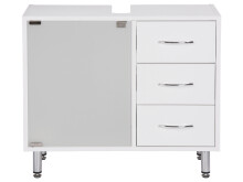 Waschbeckenunterschrank >Lancaster< in Weiß aus Kunststoff - 66x58x30cm (BxHxT)