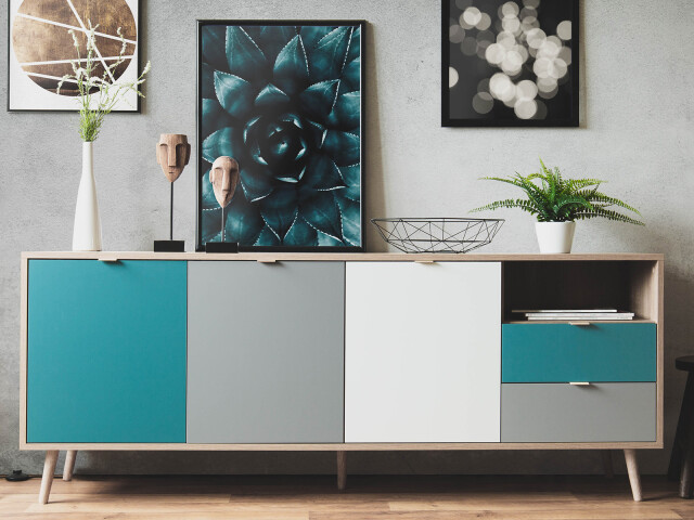 Sideboard >Visby< in Sonoma-Eiche - 180x71x40cm (BxHxT)