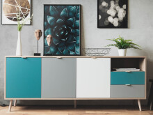 Sideboard >Visby< in Sonoma-Eiche - 180x71x40cm...