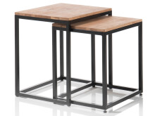 Satztisch >Samuele< in Asteiche geölt aus Metall - 50x48x40cm (BxHxT)