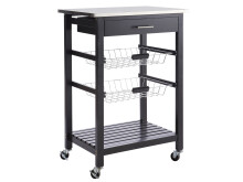 Rollwagen >Columbia I< in Schwarz aus Metall - 60x83,5x40cm (BxHxT)