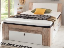 Bett >Chery< in Old Style hell - 145,5x46,5x214cm...