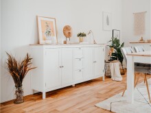 Sideboard >Batley I< in Weiß - 180x90x40cm (BxHxT)