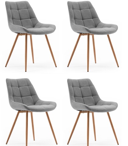 Esszimmerstuhl >Tivoli< (4-er Set) in Grau aus Metall - 50x83x60cm (BxHxT)