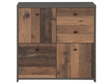 Kommode >Burg< in Betonoptik Dunkelgrau - 77.2x77.5x29.6cm (BxHxT)
