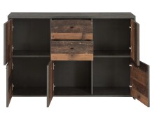 Kommode >Burg< in Betonoptik Dunkelgrau - 114.1x77.5x29.6cm (BxHxT)