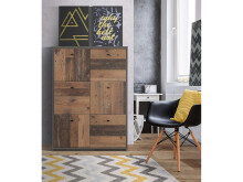 Kommode >Burg< in Betonoptik Dunkelgrau - 77.2x112.7x29.6cm (BxHxT)