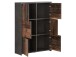 Kommode >Burg< in Betonoptik Dunkelgrau - 77.2x112.7x29.6cm (BxHxT)