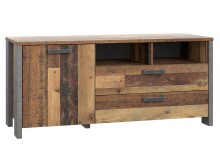 Wohnwand in Schwarz aus Glas - 330,4x204,7x52,3cm (BxHxT)