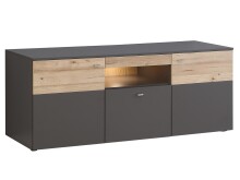 TV-Board >Chatham< in Uni Wolfram Grau aus Metall -...