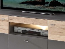 TV-Board >Chatham< in Uni Wolfram Grau aus Metall - 149.8x59.3x52cm (BxHxT)