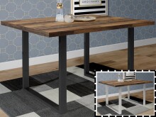 Esstisch >Talbert< in Old Wood Vintage aus Metall -...