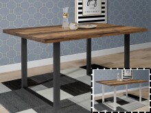 Esstisch >Talbert< in Old Wood Vintage aus Metall -...