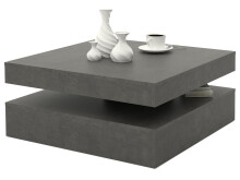 Couchtisch >Coimbra< in Betonoptik Dunkelgrau - 93x34.3x78cm (BxHxT)