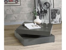 Couchtisch >Coimbra< in Betonoptik Dunkelgrau - 93x34.3x78cm (BxHxT)