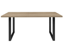 Esstisch >Talbert< in Sonoma-Eiche Schwarz aus Metall - 160x74,4x90cm (BxHxT)