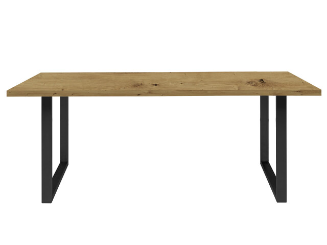 Esstisch >Talbert< in Artisan Eiche Schwarz aus Metall - 180x74,4x90cm (BxHxT)