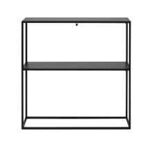Regal >New Haven< in Schwarz aus Stahl - 79,5x80,5x26cm (BxHxT)