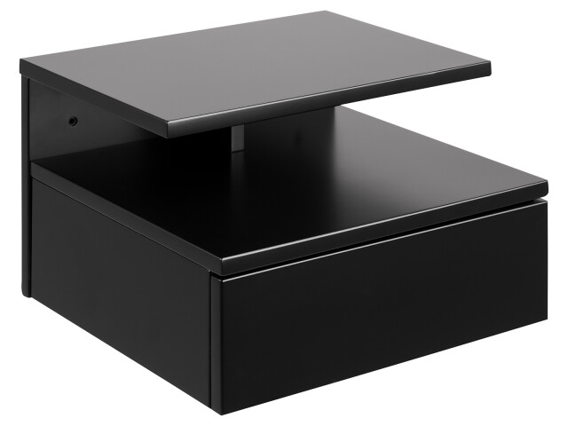 Nachttisch >Randers< in Schwarz aus MDF - 35x22,5x32cm (BxHxT)