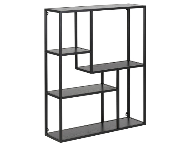 Hängeregal >Carney< in Schwarz/matt aus Metall - 75x91x20cm (BxHxT)